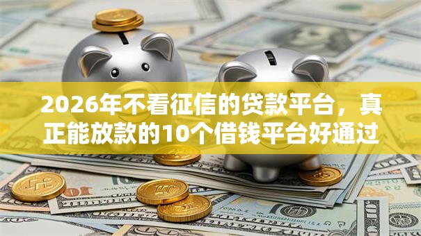 2026年不看征信的贷款平台，真正能放款的10个借钱平台好通过推荐