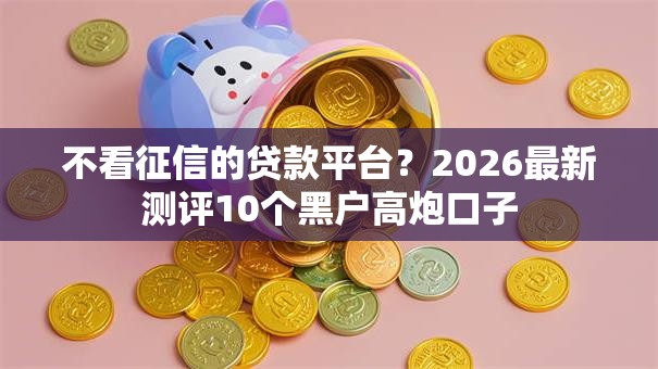 不看征信的贷款平台？2026最新测评10个黑户高炮口子