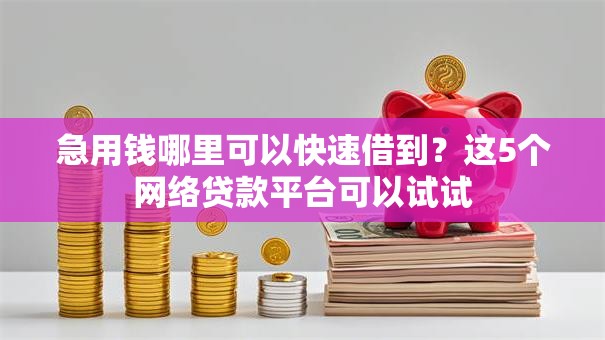 急用钱哪里可以快速借到？这5个网络贷款平台可以试试
