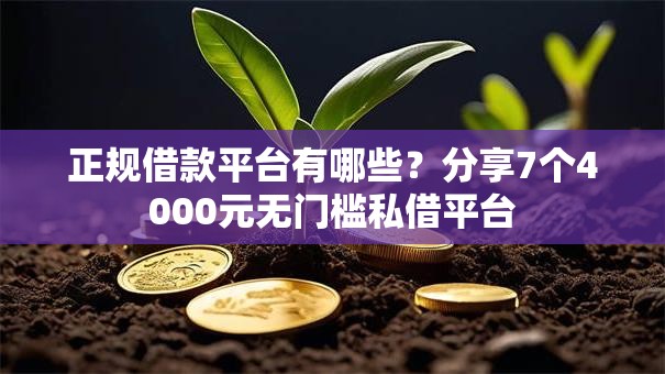 正规借款平台有哪些?分享7个4000元无门槛私借平台 正规借款平台有哪些?分享7个4000元无门槛私借平台
