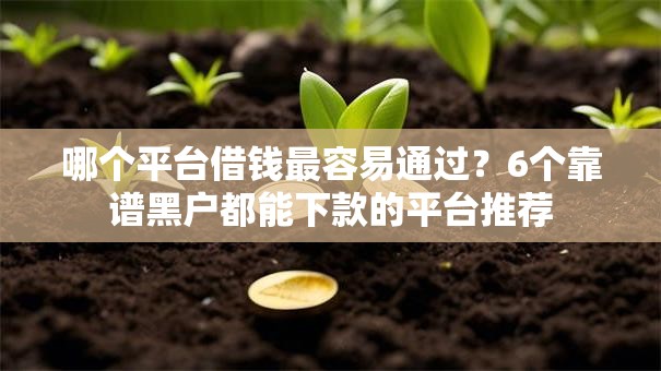哪个平台借钱最容易通过?6个靠谱黑户都能下款的平台推荐 哪个平台借钱最容易通过?6个靠谱黑户都能下款的平台推荐