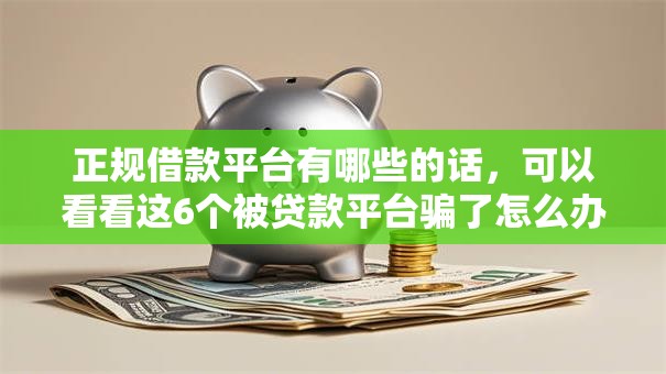 正规借款平台有哪些的话，可以看看这6个被贷款平台骗了怎么办