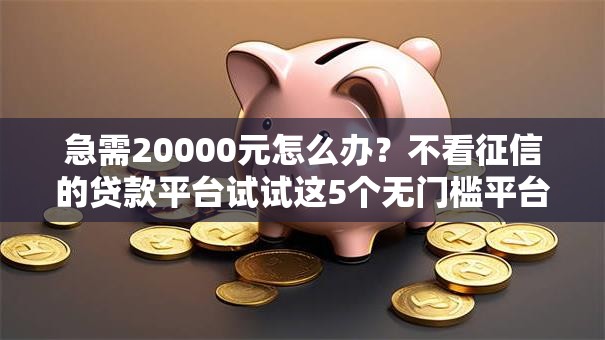 急需20000元怎么办?不看征信的贷款平台试试这5个无门槛平台 急需20000元怎么办?不看征信的贷款平台试试这5个无门槛平台