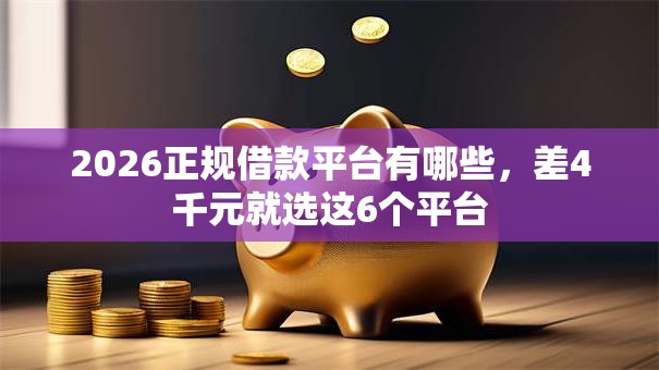 2026正规借款平台有哪些，差4千元就选这6个平台