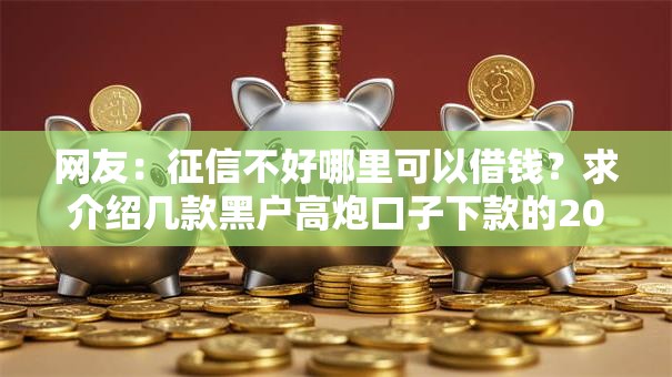 网友：征信不好哪里可以借钱？求介绍几款黑户高炮口子下款的2025