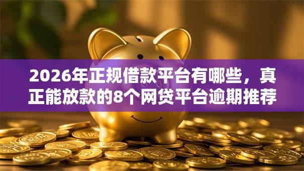 2026年正规借款平台有哪些，真正能放款的8个网贷平台逾期推荐