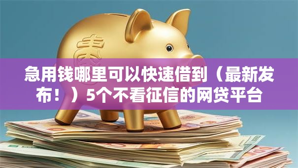 急用钱哪里可以快速借到(最新发布!)5个不看征信的网贷平台 急用钱哪里可以快速借到(最新发布!)5个不看征信的网贷平台