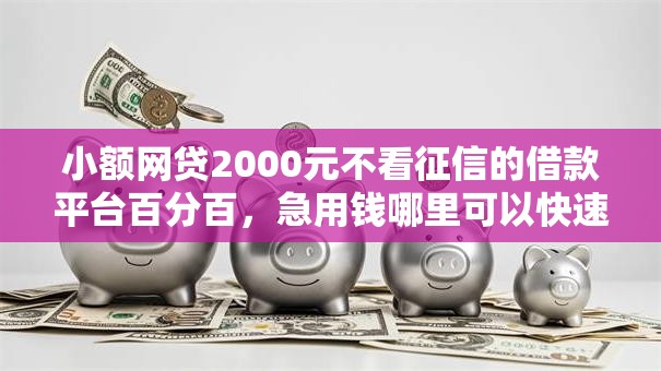 小额网贷2000元不看征信的借款平台百分百,急用钱哪里可以快速借到的7个平台介绍 小额网贷2000元不看征信的借款平台百分百,急用钱哪里可以快速借到的7个平台介绍