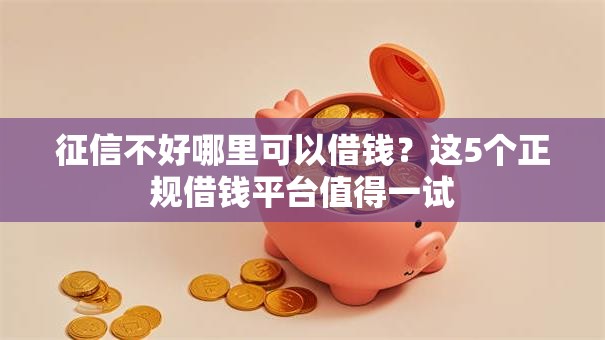 征信不好哪里可以借钱？这5个正规借钱平台值得一试