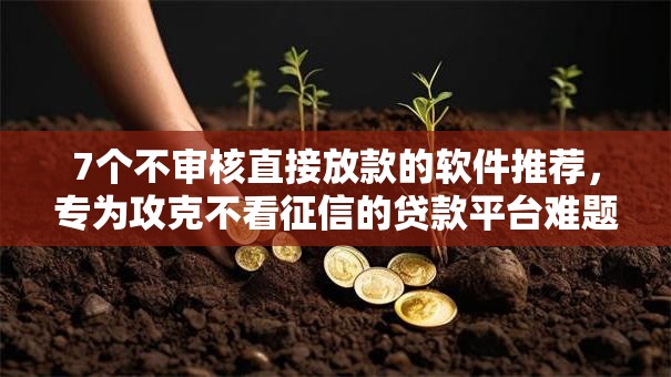 7个不审核直接放款的软件推荐,专为攻克不看征信的贷款平台难题 7个不审核直接放款的软件推荐,专为攻克不看征信的贷款平台难题