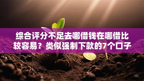 综合评分不足去哪借钱在哪借比较容易？类似强制下款的7个口子参考