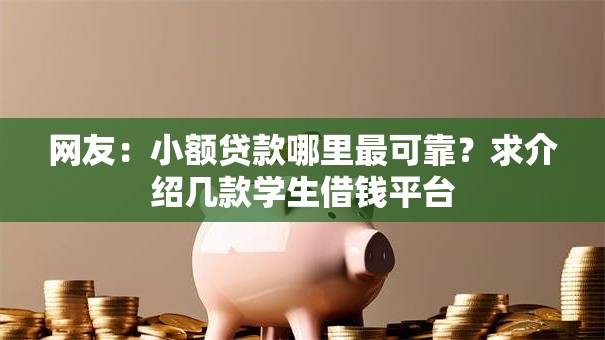网友:小额贷款哪里最可靠?求介绍几款学生借钱平台 网友:小额贷款哪里最可靠?求介绍几款学生借钱平台