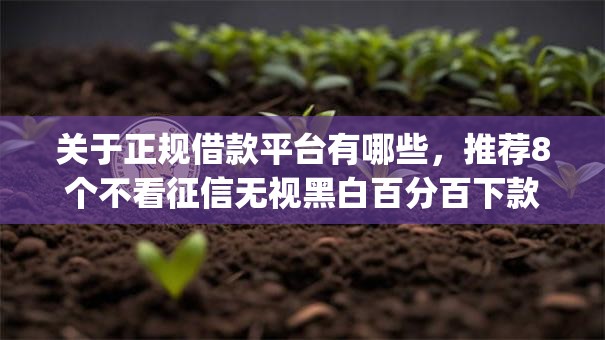 关于正规借款平台有哪些,推荐8个不看征信无视黑白百分百下款网贷app给你 关于正规借款平台有哪些,推荐8个不看征信无视黑白百分百下款网贷app给你