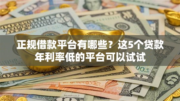 正规借款平台有哪些?这5个贷款年利率低的平台可以试试 正规借款平台有哪些?这5个贷款年利率低的平台可以试试