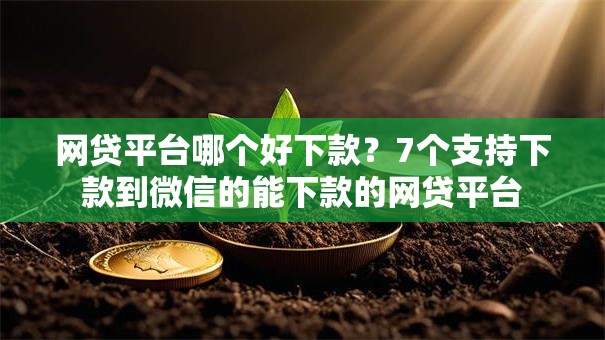 网贷平台哪个好下款?7个支持下款到微信的能下款的网贷平台 网贷平台哪个好下款?7个支持下款到微信的能下款的网贷平台