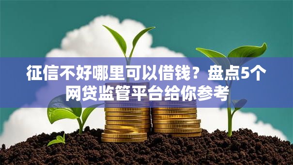 征信不好哪里可以借钱？盘点5个网贷监管平台给你参考