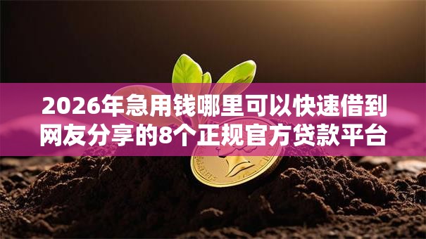 2026年急用钱哪里可以快速借到网友分享的8个正规官方贷款平台我觉得不错! 2026年急用钱哪里可以快速借到网友分享的8个正规官方贷款平台我觉得不错!
