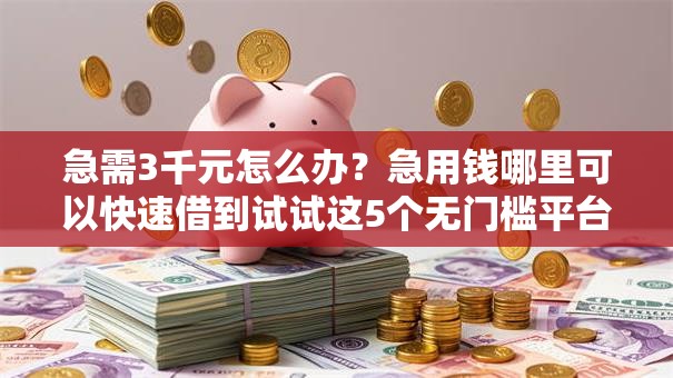 急需3千元怎么办?急用钱哪里可以快速借到试试这5个无门槛平台 急需3千元怎么办?急用钱哪里可以快速借到试试这5个无门槛平台