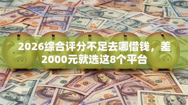 2026综合评分不足去哪借钱，差2000元就选这8个平台