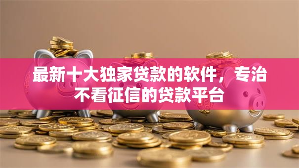 最新十大独家贷款的软件，专治不看征信的贷款平台