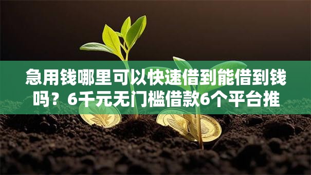 急用钱哪里可以快速借到能借到钱吗?6千元无门槛借款6个平台推荐 急用钱哪里可以快速借到能借到钱吗?6千元无门槛借款6个平台推荐
