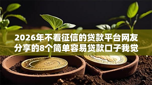 2026年不看征信的贷款平台网友分享的8个简单容易贷款口子我觉得不错! 2026年不看征信的贷款平台网友分享的8个简单容易贷款口子我觉得不错!