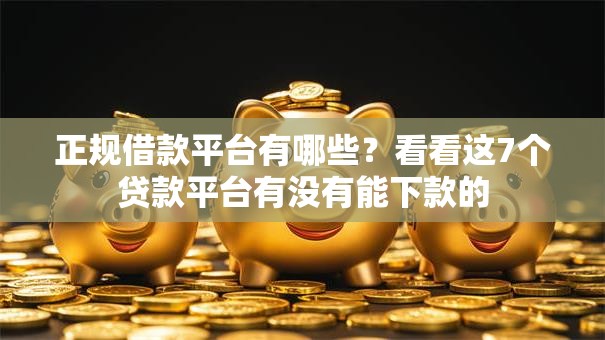 正规借款平台有哪些?看看这7个贷款平台有没有能下款的 正规借款平台有哪些?看看这7个贷款平台有没有能下款的