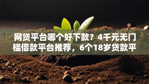 网贷平台哪个好下款?4千元无门槛借款平台推荐,6个18岁贷款平台盘点 网贷平台哪个好下款?4千元无门槛借款平台推荐,6个18岁贷款平台盘点