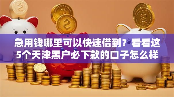 急用钱哪里可以快速借到?看看这5个天津黑户必下款的口子怎么样 急用钱哪里可以快速借到?看看这5个天津黑户必下款的口子怎么样