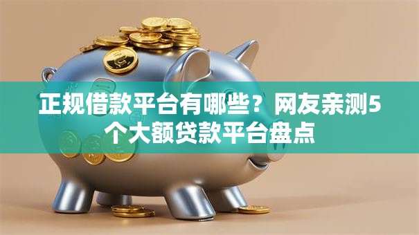 正规借款平台有哪些？网友亲测5个大额贷款平台盘点