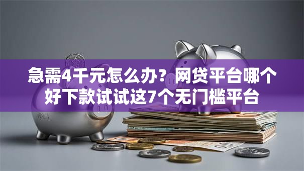 急需4千元怎么办？网贷平台哪个好下款试试这7个无门槛平台