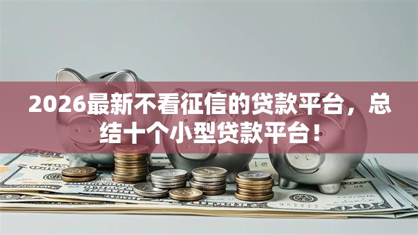 2026最新不看征信的贷款平台，总结十个小型贷款平台！