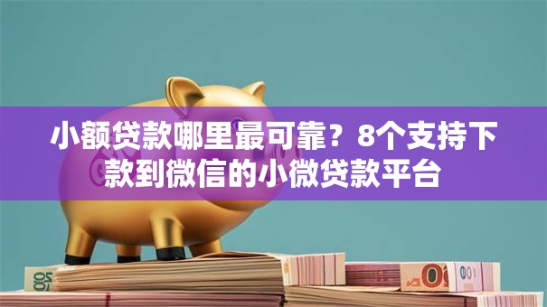 小额贷款哪里最可靠？8个支持下款到微信的小微贷款平台