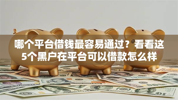 哪个平台借钱最容易通过？看看这5个黑户在平台可以借款怎么样