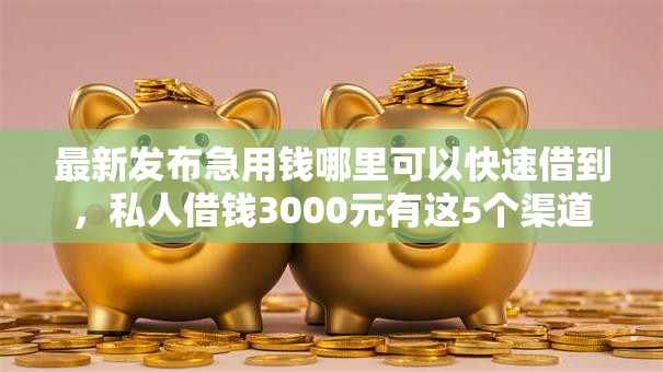 最新发布急用钱哪里可以快速借到,私人借钱3000元有这5个渠道 最新发布急用钱哪里可以快速借到,私人借钱3000元有这5个渠道