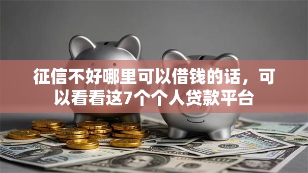 征信不好哪里可以借钱的话，可以看看这7个个人贷款平台