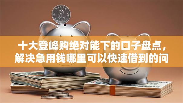 十大登峰购绝对能下的口子盘点，解决急用钱哪里可以快速借到的问题
