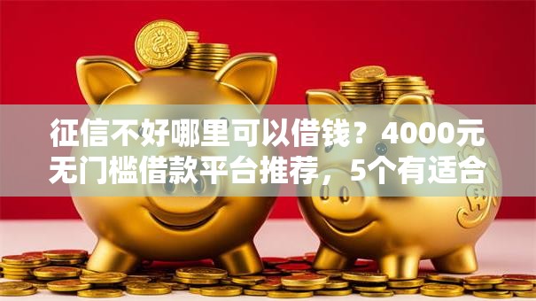 征信不好哪里可以借钱？4000元无门槛借款平台推荐，5个有适合60一65岁的贷款平台盘点