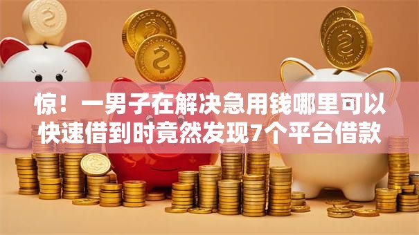 惊！一男子在解决急用钱哪里可以快速借到时竟然发现7个平台借款不看征信记录，事后分享了出来