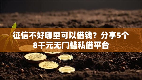 征信不好哪里可以借钱？分享5个8千元无门槛私借平台