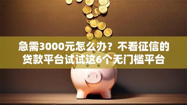 急需3000元怎么办?不看征信的贷款平台试试这6个无门槛平台 急需3000元怎么办?不看征信的贷款平台试试这6个无门槛平台