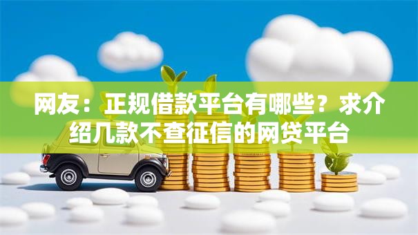 网友：正规借款平台有哪些？求介绍几款不查征信的网贷平台