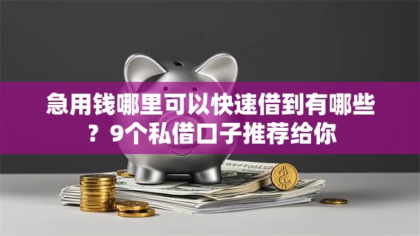 急用钱哪里可以快速借到有哪些?9个私借口子推荐给你 急用钱哪里可以快速借到有哪些?9个私借口子推荐给你