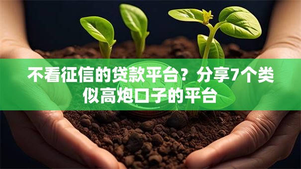 不看征信的贷款平台?分享7个类似高炮口子的平台 不看征信的贷款平台?分享7个类似高炮口子的平台