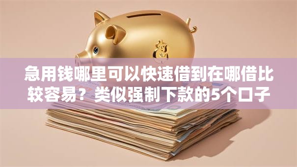 急用钱哪里可以快速借到在哪借比较容易?类似强制下款的5个口子参考 急用钱哪里可以快速借到在哪借比较容易?类似强制下款的5个口子参考
