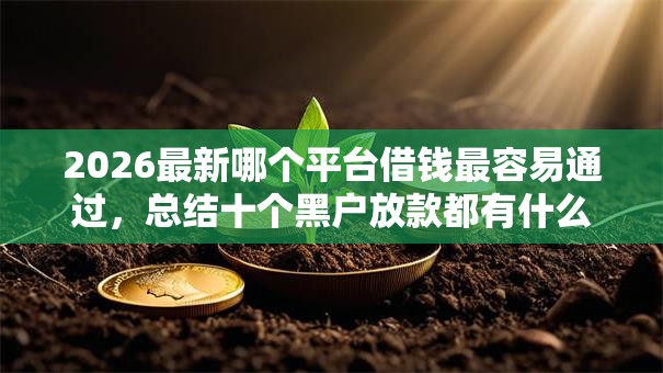 2026最新哪个平台借钱最容易通过,总结十个黑户放款都有什么口子! 2026最新哪个平台借钱最容易通过,总结十个黑户放款都有什么口子!