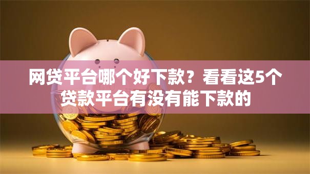 网贷平台哪个好下款？看看这5个贷款平台有没有能下款的
