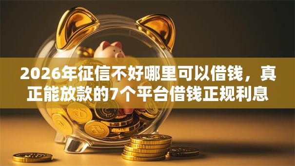 2026年征信不好哪里可以借钱，真正能放款的7个平台借钱正规利息最低推荐