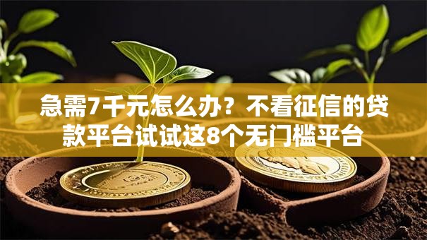 急需7千元怎么办？不看征信的贷款平台试试这8个无门槛平台