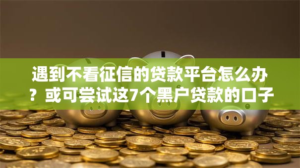 遇到不看征信的贷款平台怎么办？或可尝试这7个黑户贷款的口子必下